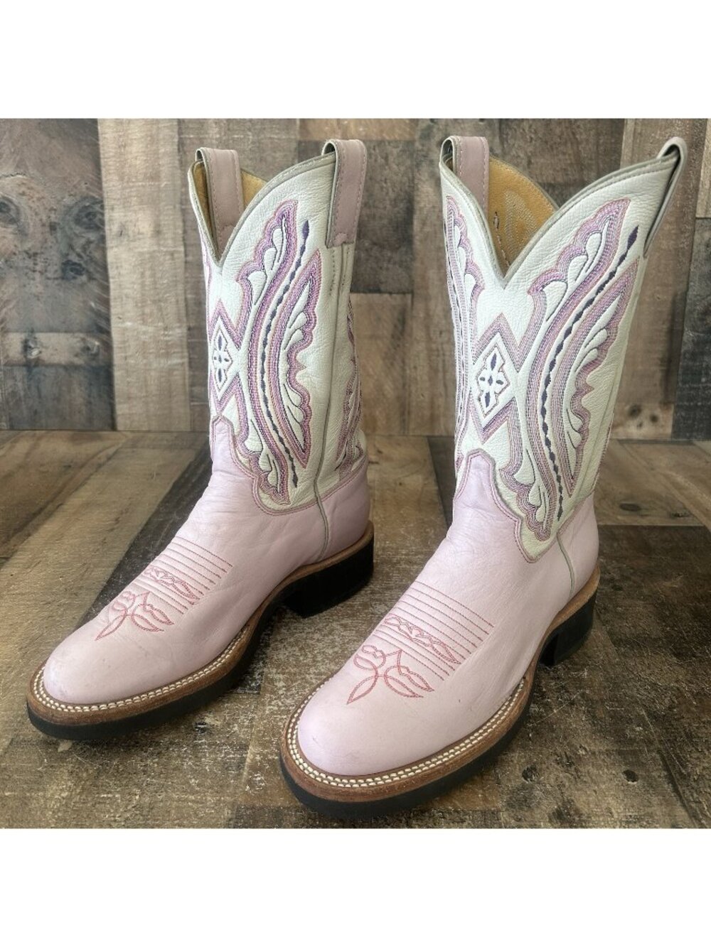 Justin L5037 Pink Tekno Crepe Sole Western Cowboy Boots Womens 6.5 B